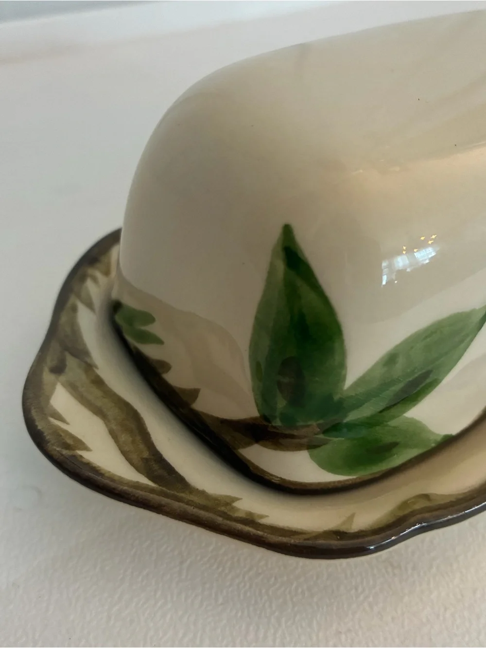 Vintage Franciscan Desert Rose Covered Butter Dish NO FINIAL Lid Made in USA